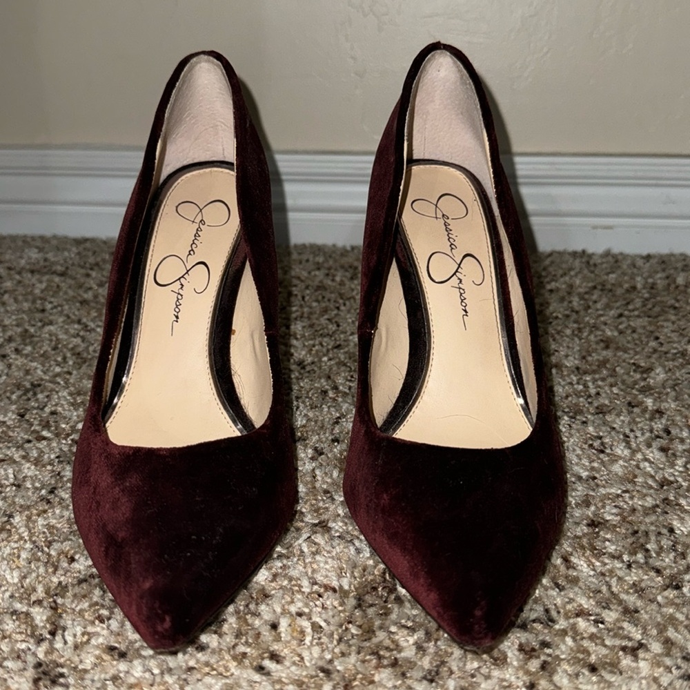Merlot Velvet Heels